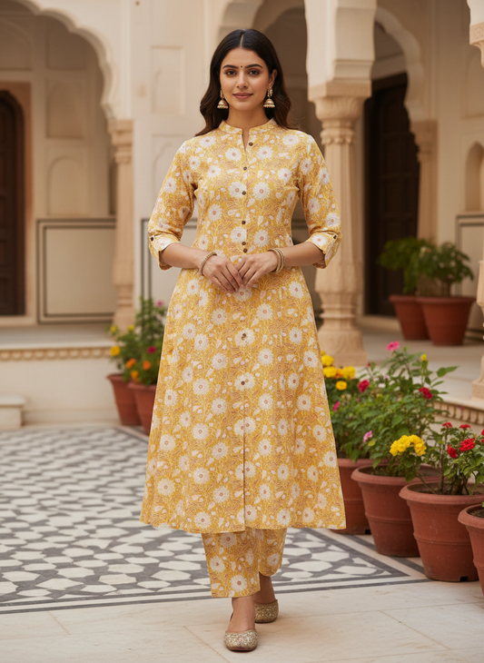 YellowFlora Kurta Set