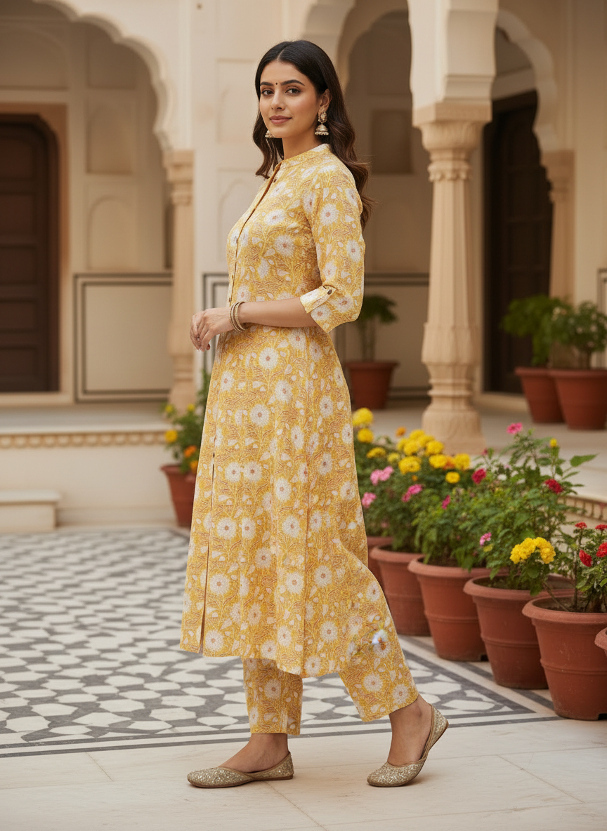YellowFlora Kurta Set