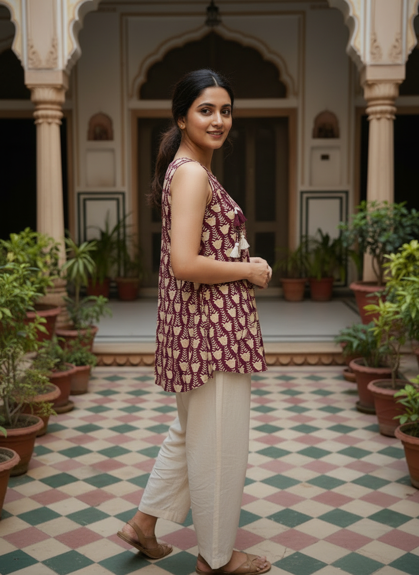 BlossomTassel Cotton Top